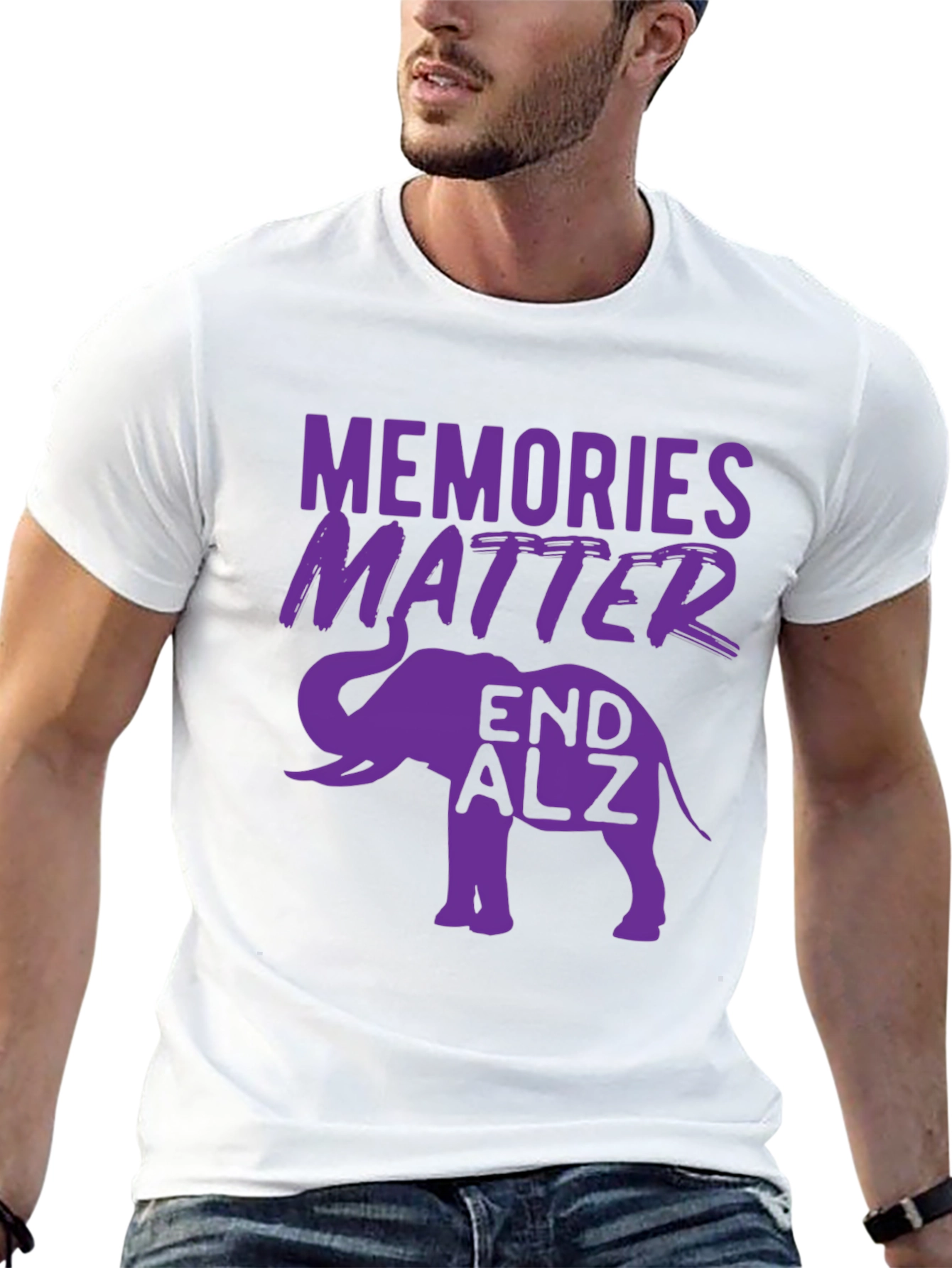 Memories Matter End ALZ Elephant T-Shirt