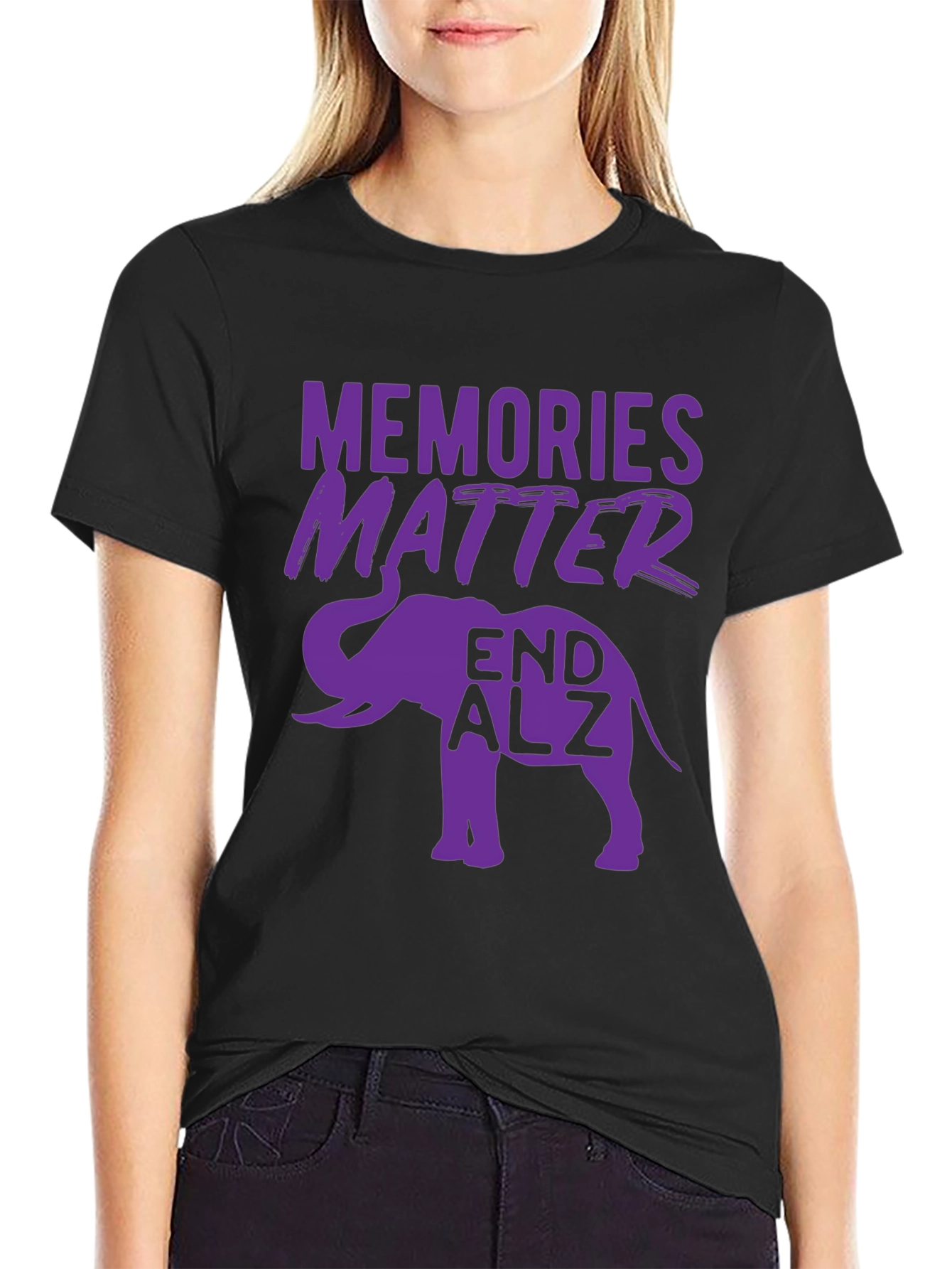 Memories Matter End ALZ Elephant T-Shirt