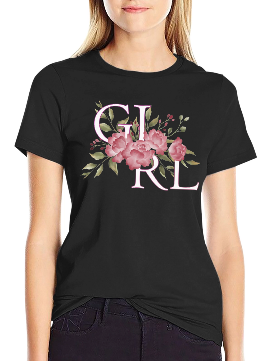 Floral GIRL Tee - Stylish Womens Graphic T-Shirt