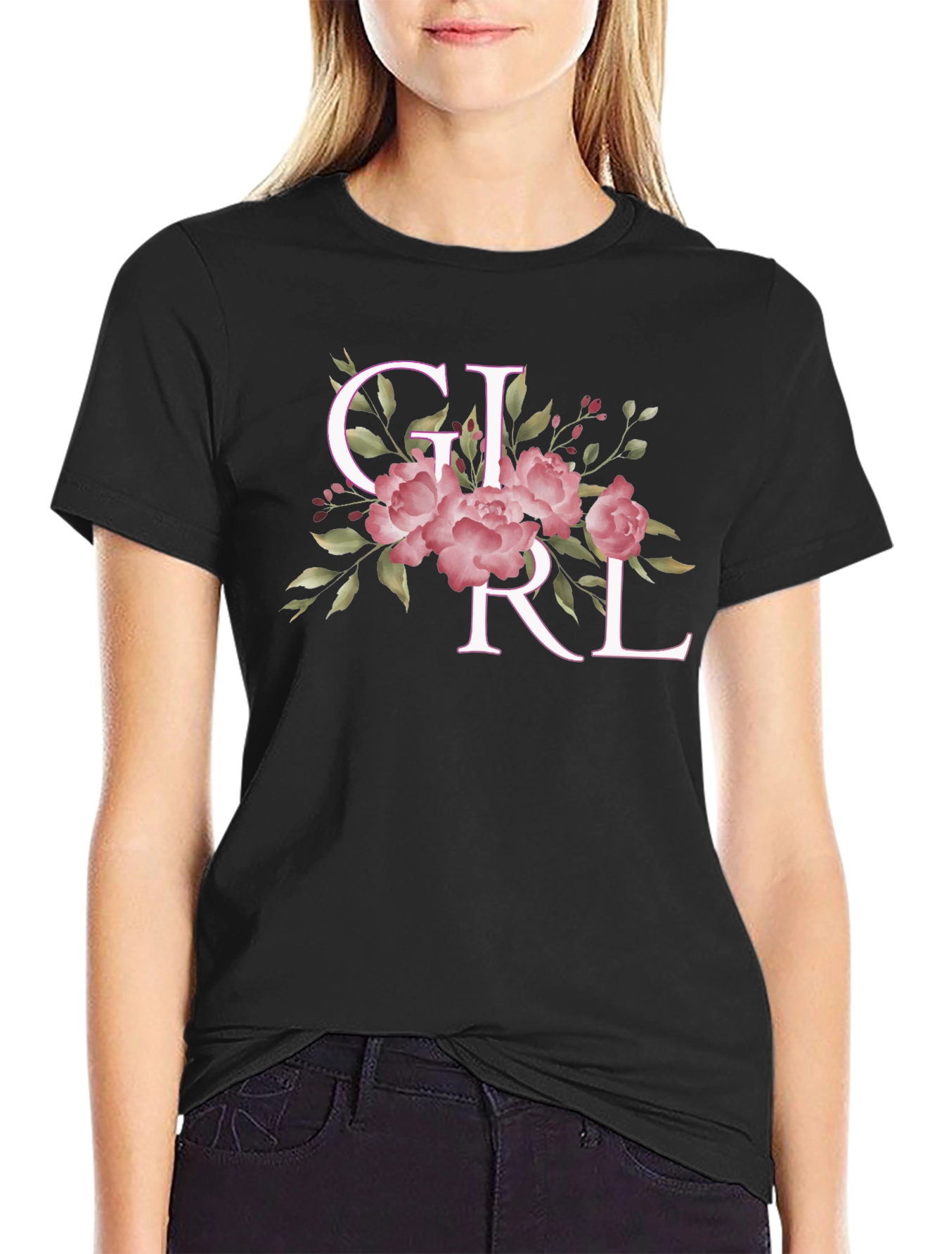 Floral GIRL Tee - Stylish Womens Graphic T-Shirt