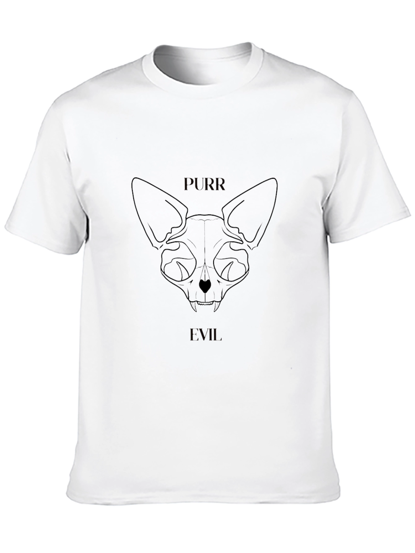 Purr Evil Cat Skull Graphic T-Shirt
