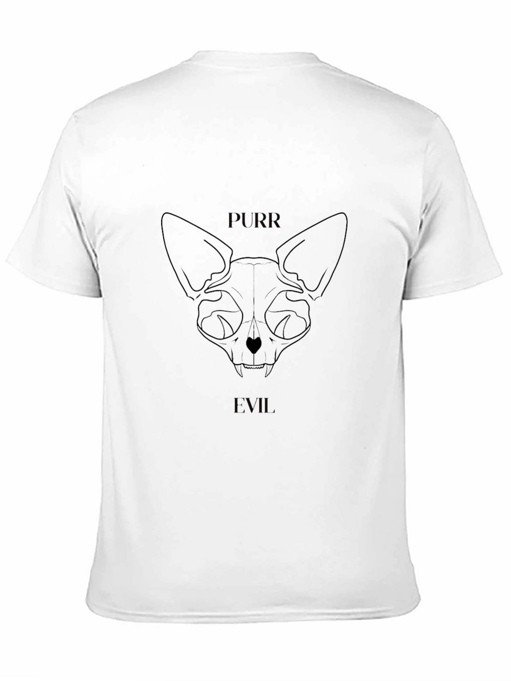 Purr Evil Cat Skull Graphic T-Shirt