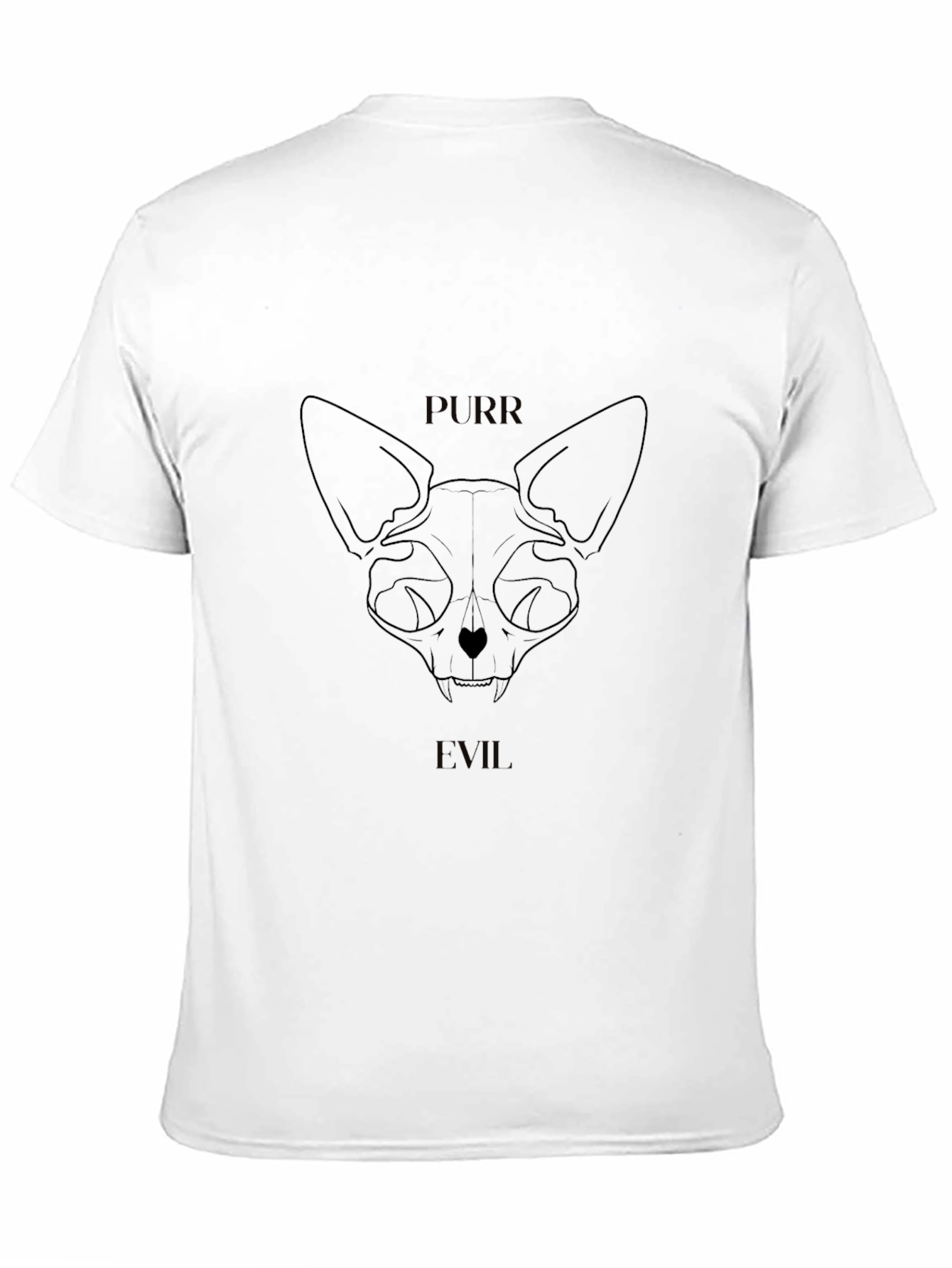 Purr Evil Cat Skull Graphic T-Shirt