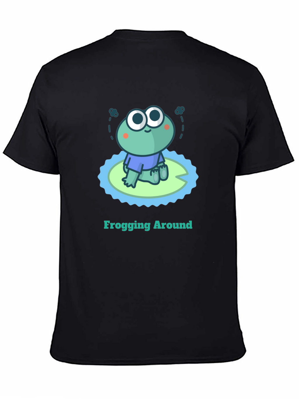 Frogging Around Graphic Tee - Black Cotton T-Shirt