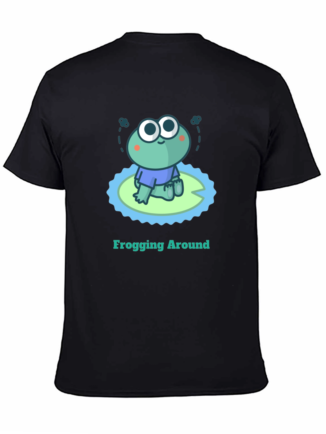 Frogging Around Graphic Tee - Black Cotton T-Shirt