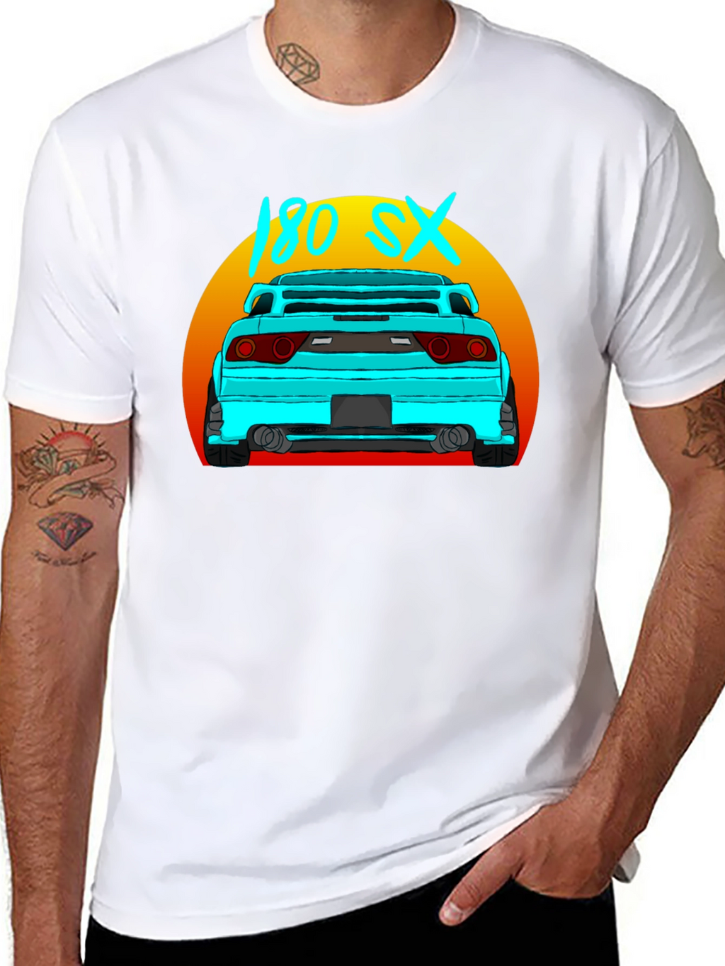 180 SX Car Graphic Black T-Shirt
