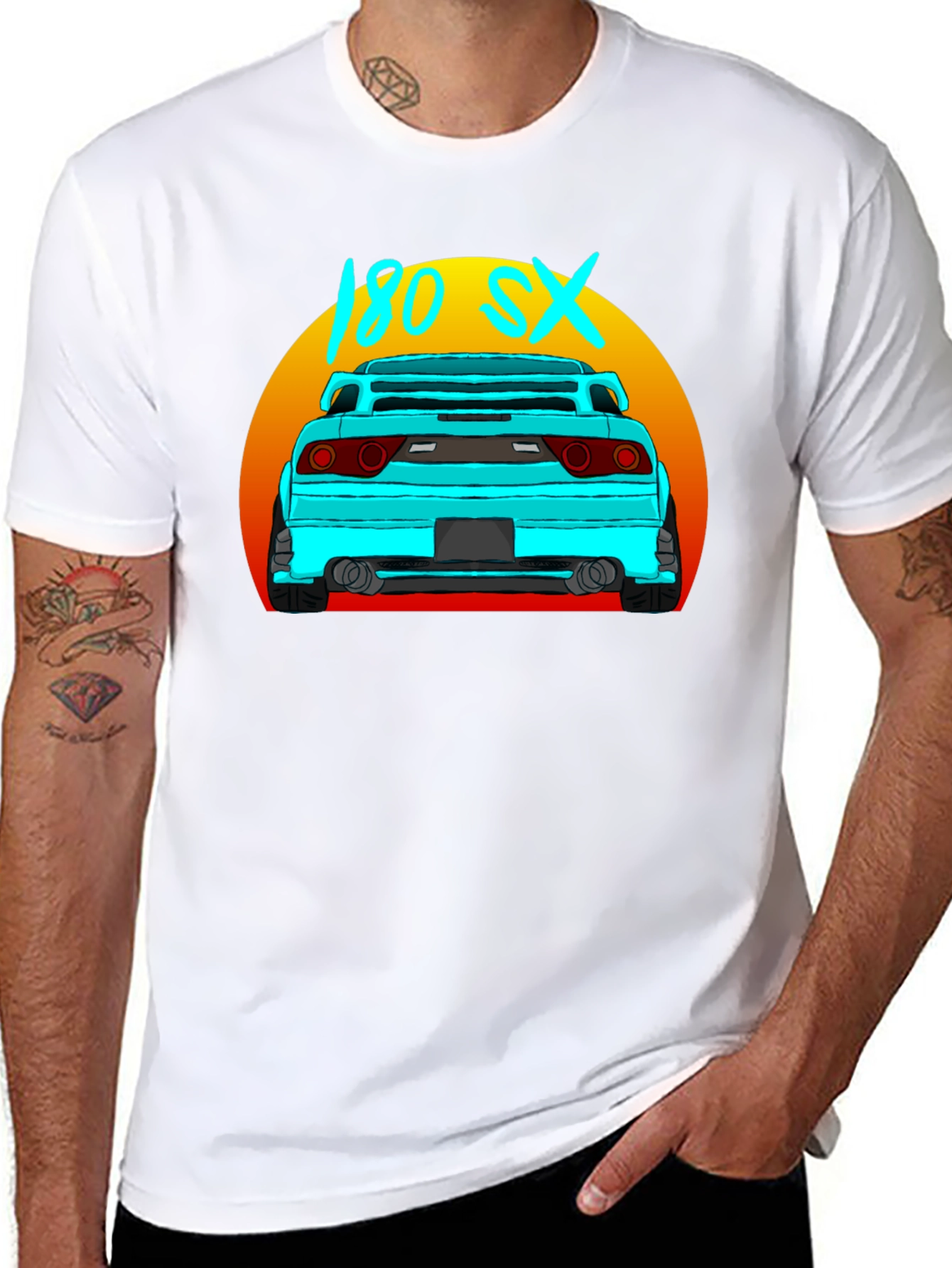 180 SX Car Graphic Black T-Shirt