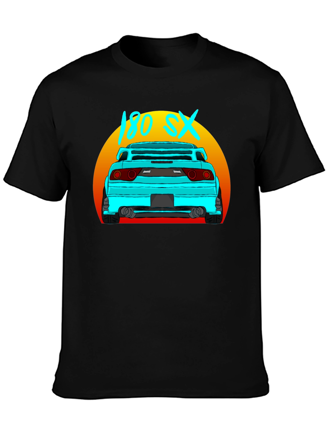 180 SX Car Graphic Black T-Shirt
