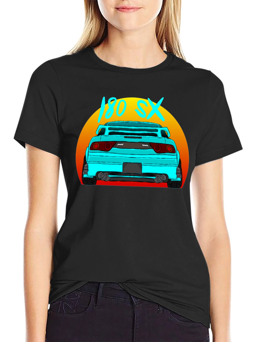 180 SX Car Graphic Black T-Shirt