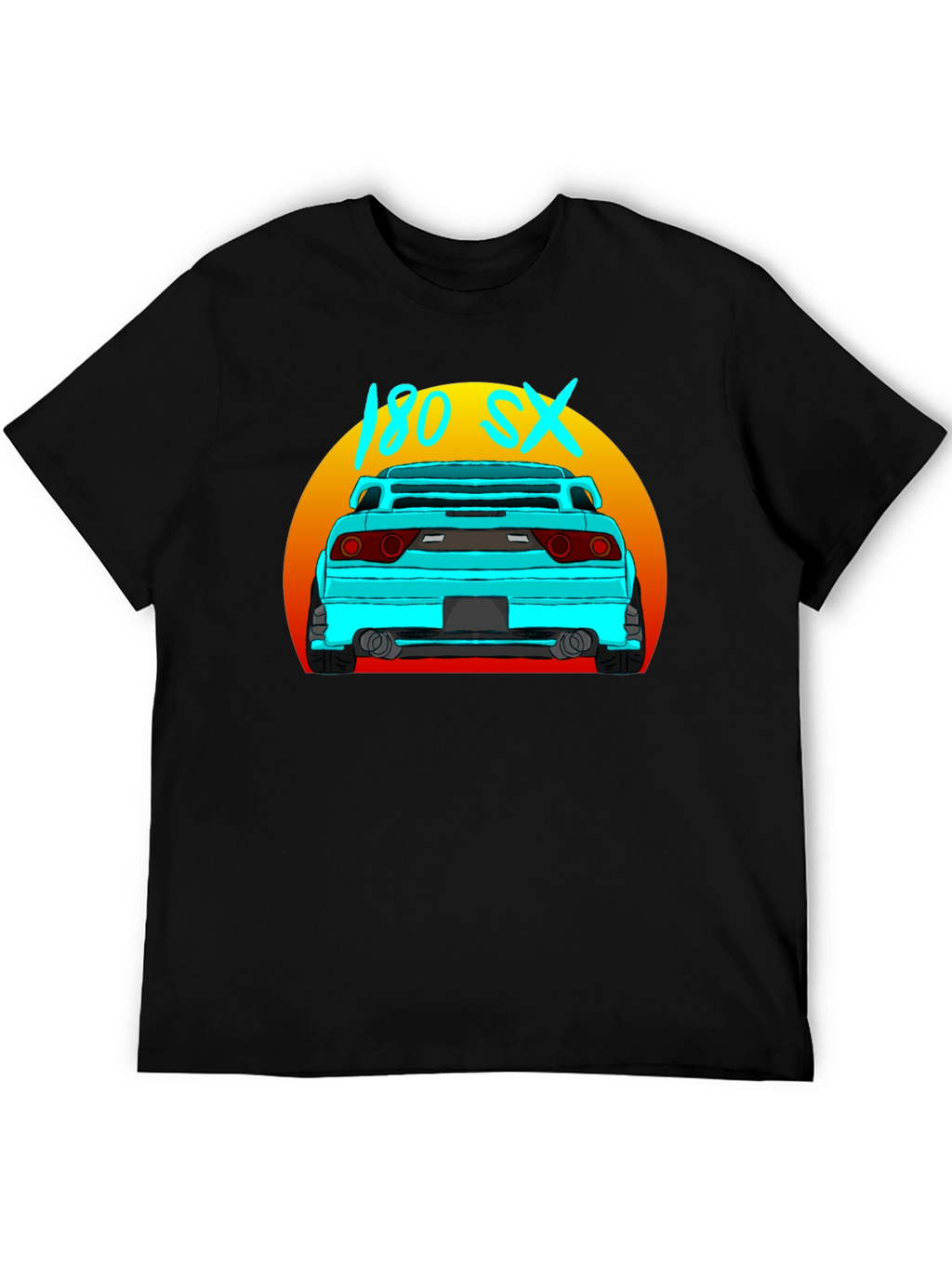 180 SX Car Graphic Black T-Shirt