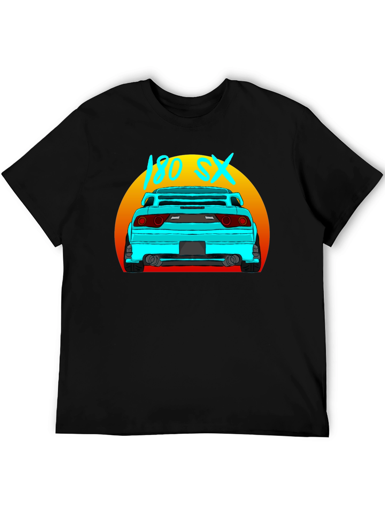 180 SX Car Graphic Black T-Shirt