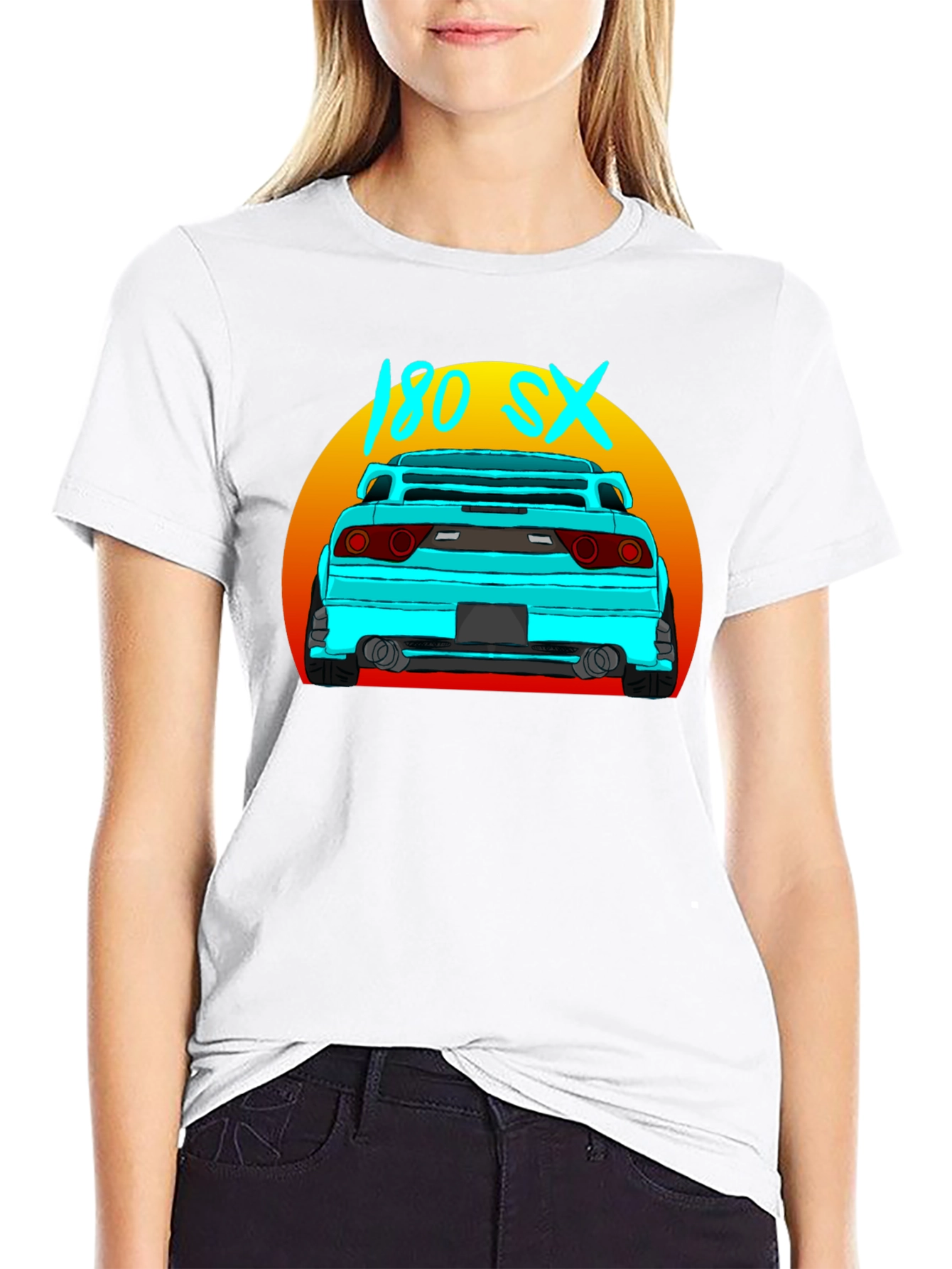 180 SX Car Graphic Black T-Shirt