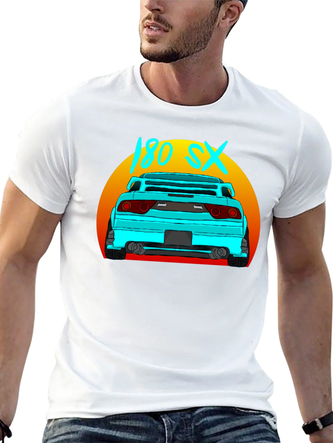 180 SX Car Graphic Black T-Shirt