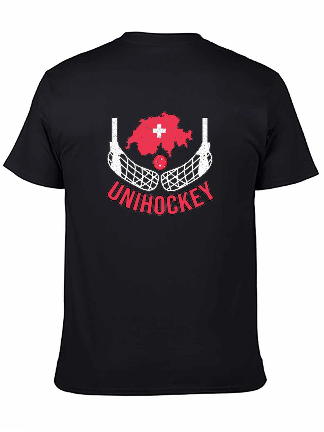 Unihockey Switzerland Map T-Shirt