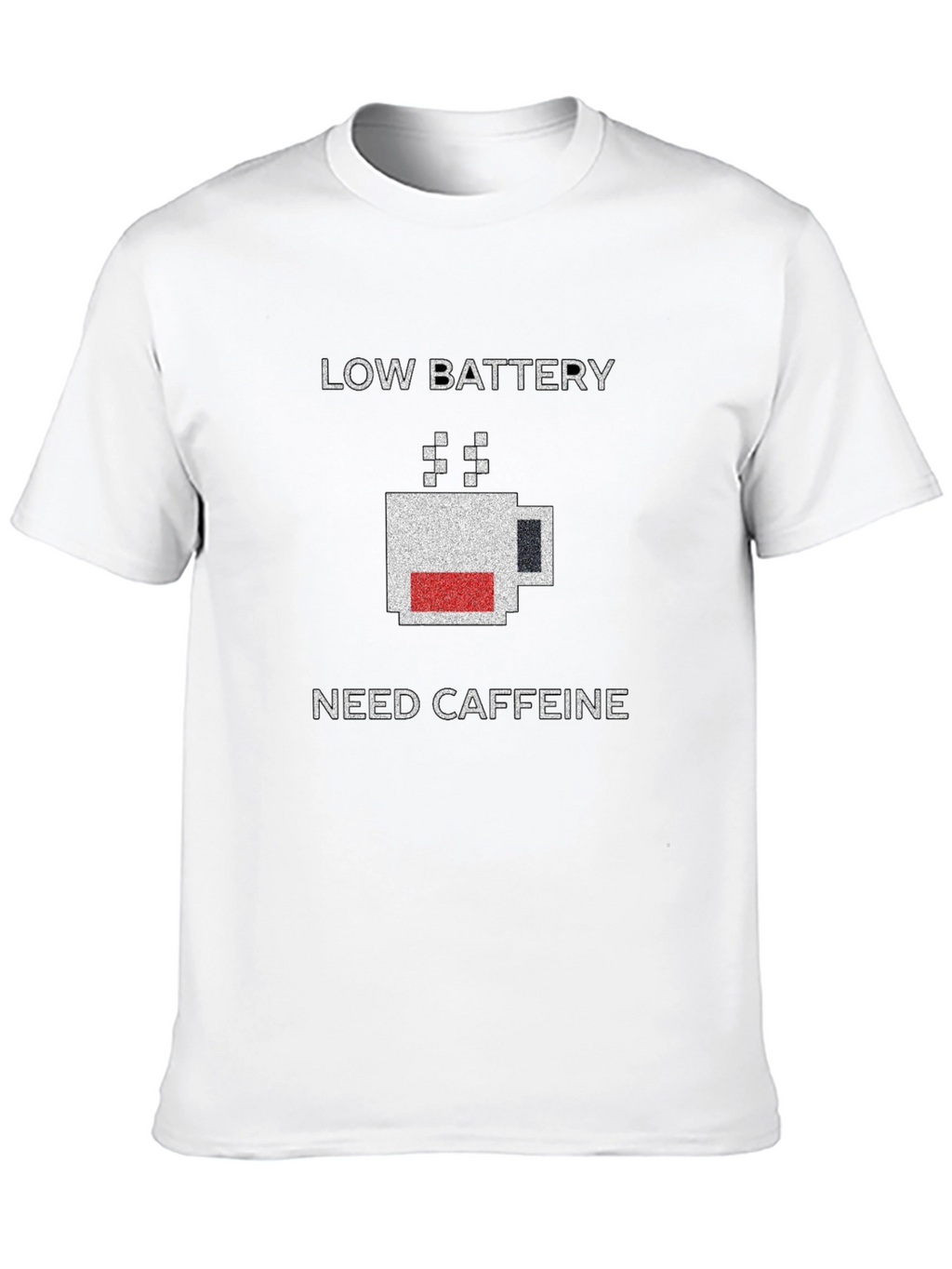 Low Battery Need Caffeine Black T-Shirt