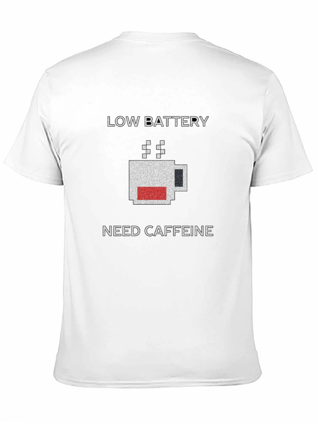 Low Battery Need Caffeine Black T-Shirt