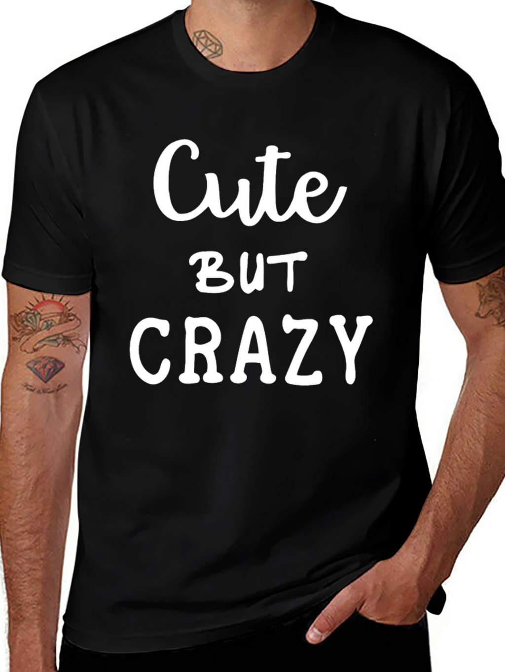 Cute But Crazy Mens Black Graphic Tee