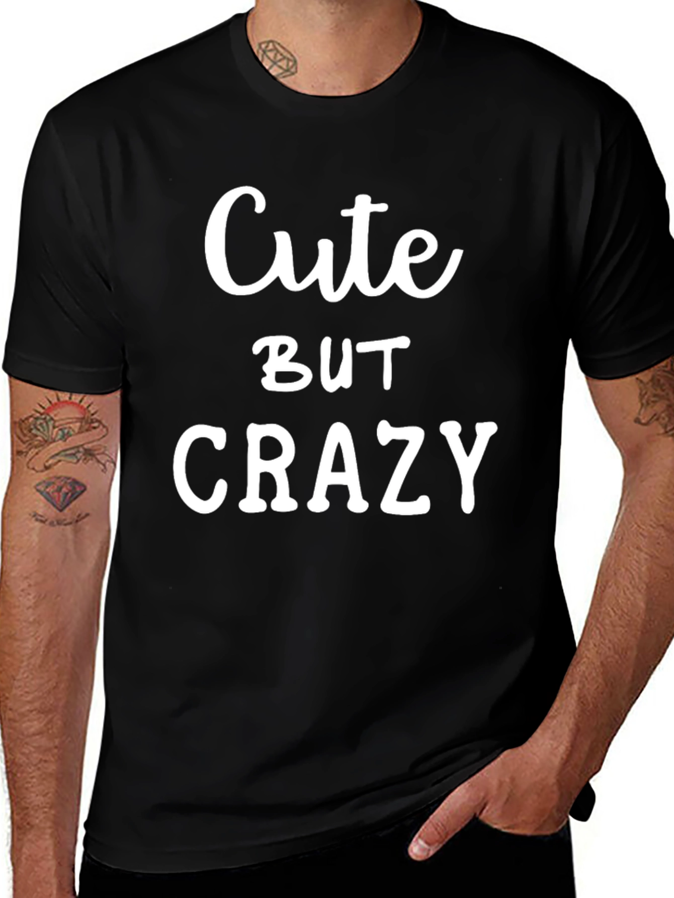 Cute But Crazy Mens Black Graphic Tee