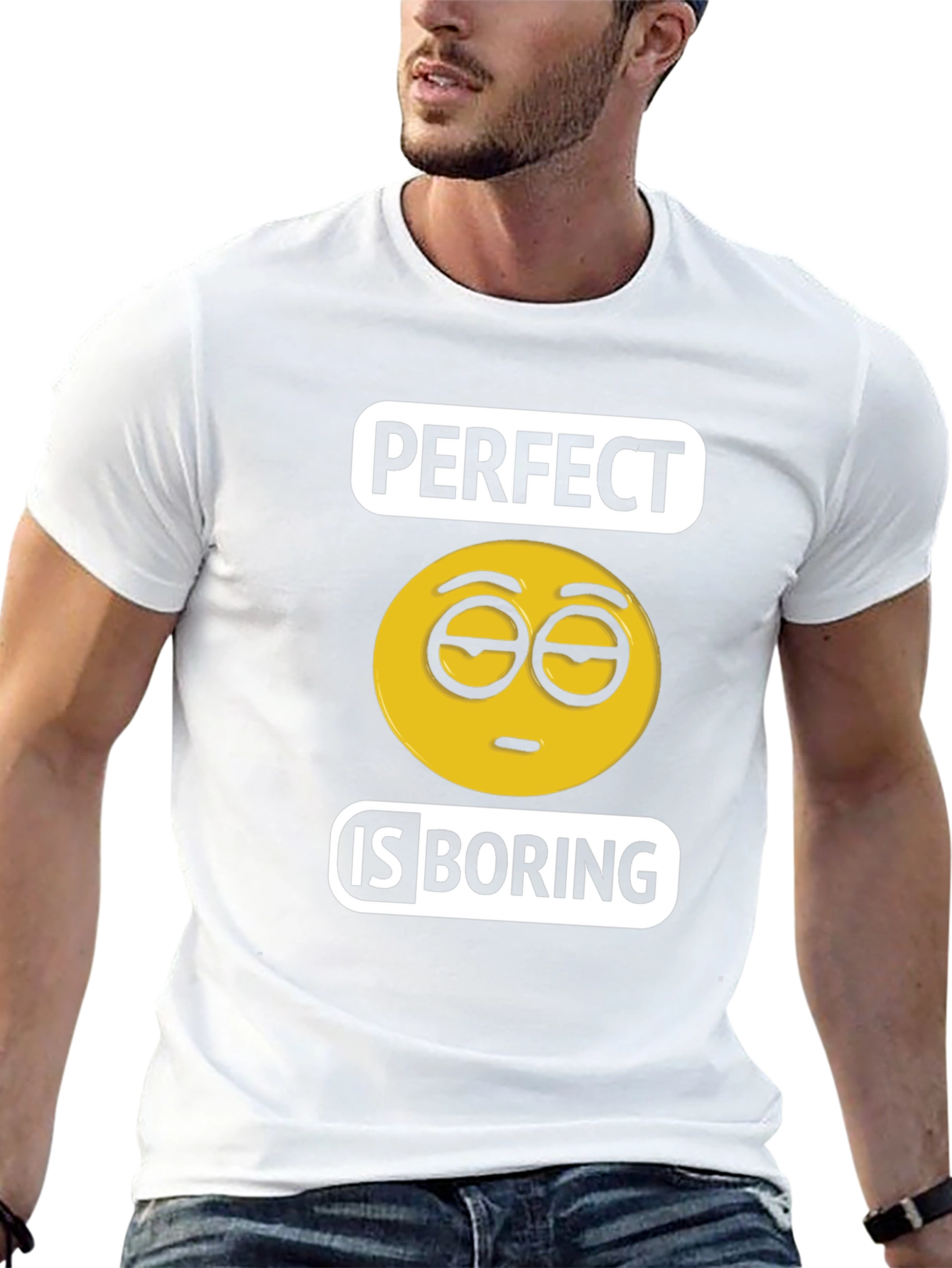 Perfect is Boring Emoji T-Shirt Black