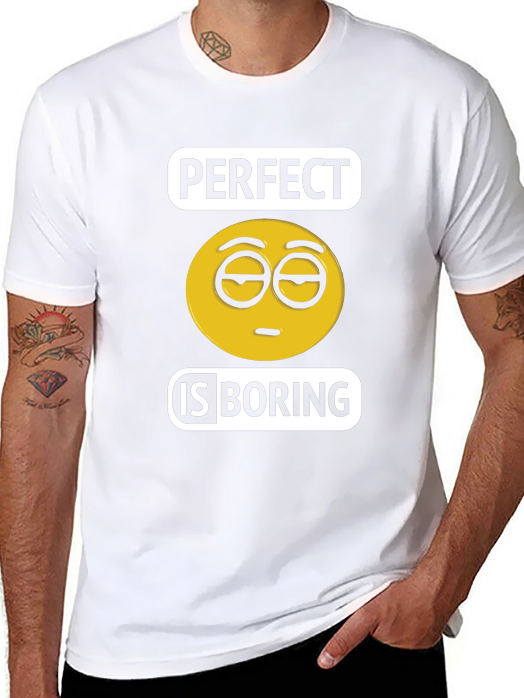 Perfect is Boring Emoji T-Shirt Black