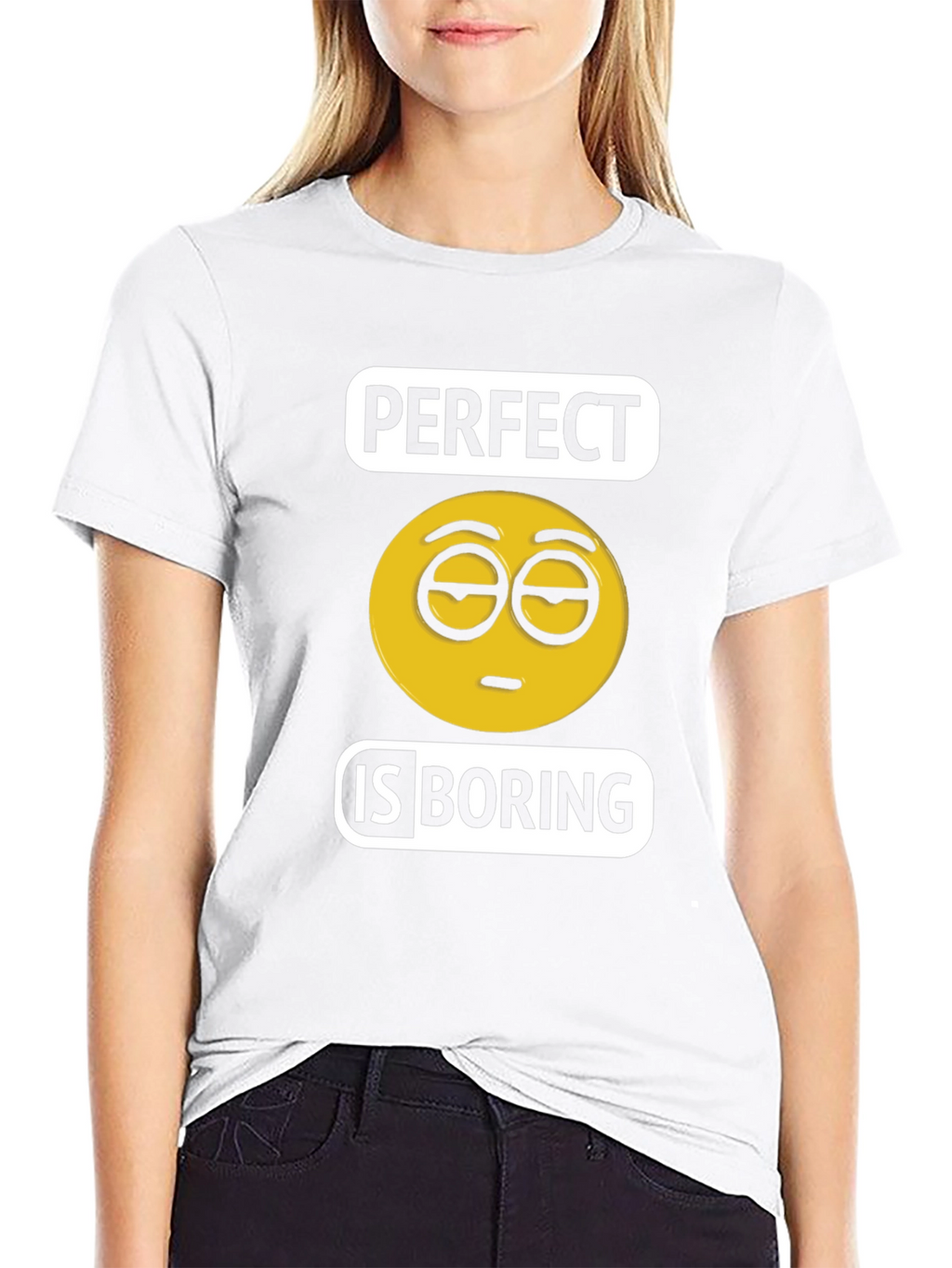 Perfect is Boring Emoji T-Shirt Black