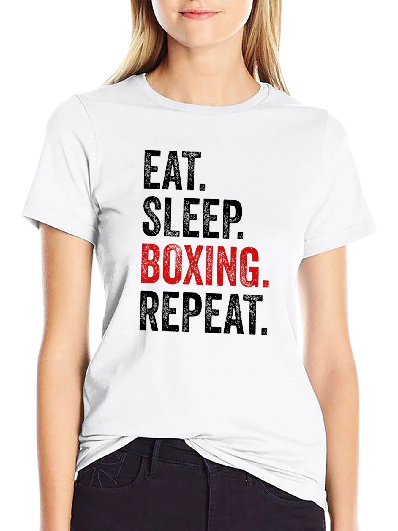 Eat Sleep Boxing Repeat T-Shirt - Black