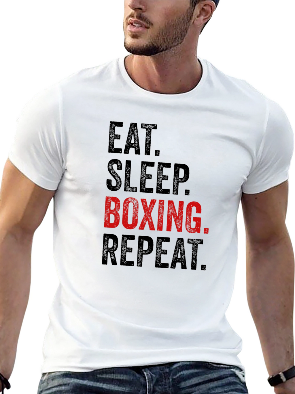 Eat Sleep Boxing Repeat T-Shirt - Black