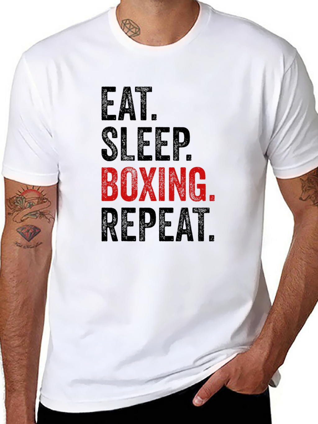 Eat Sleep Boxing Repeat T-Shirt - Black