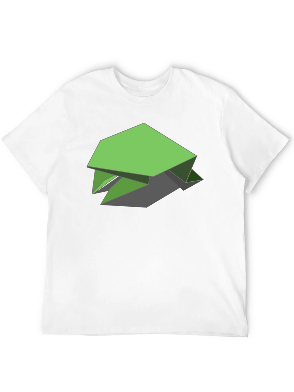 Geometric Green Turtle Graphic Tee - Black