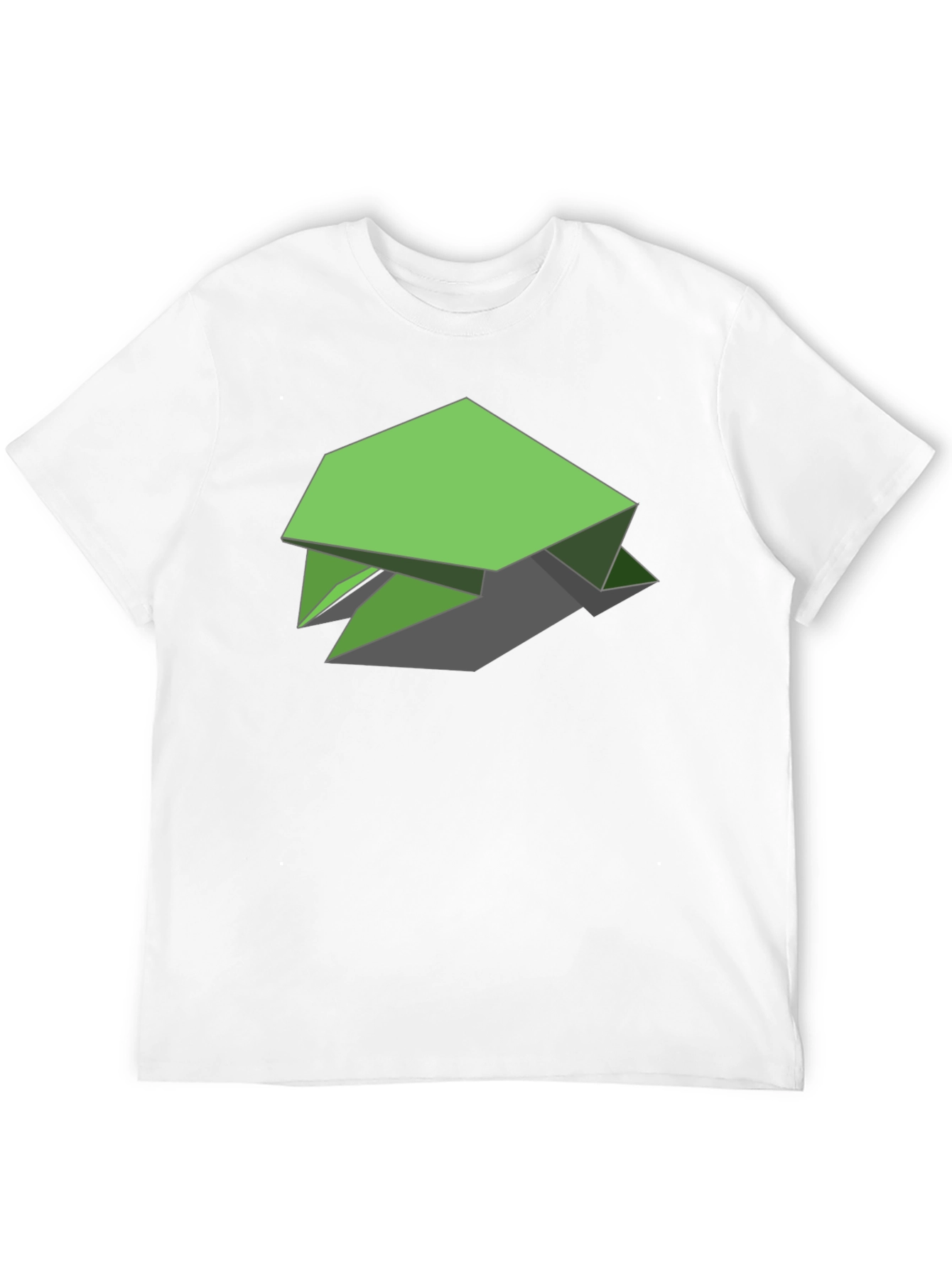 Geometric Green Turtle Graphic Tee - Black