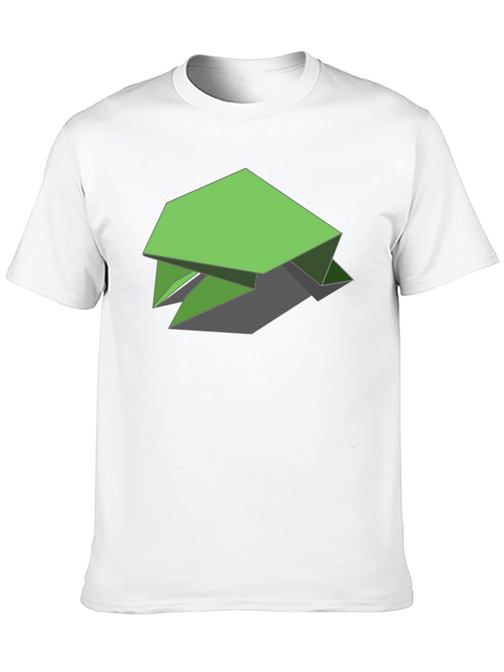 Geometric Green Turtle Graphic Tee - Black