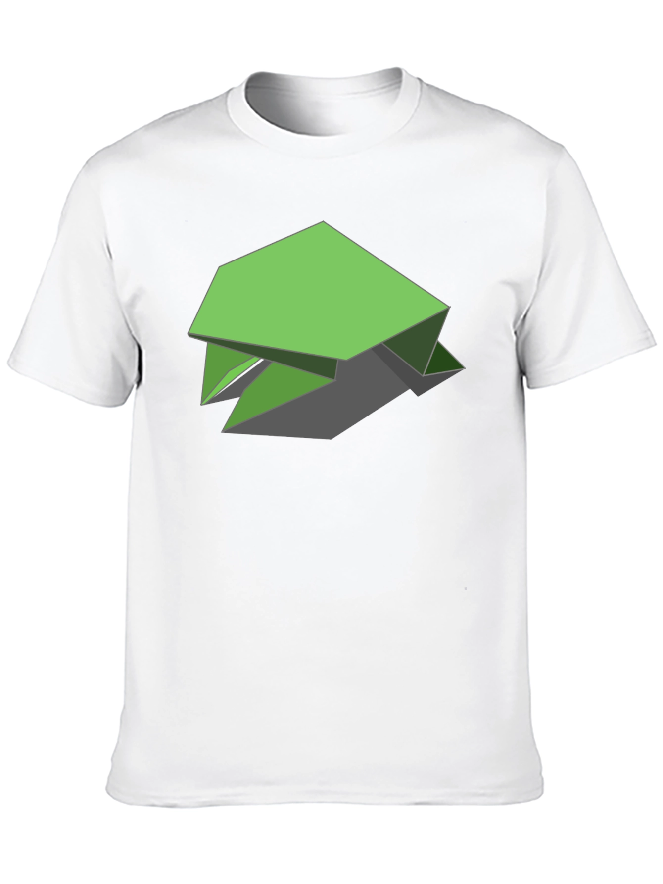 Geometric Green Turtle Graphic Tee - Black