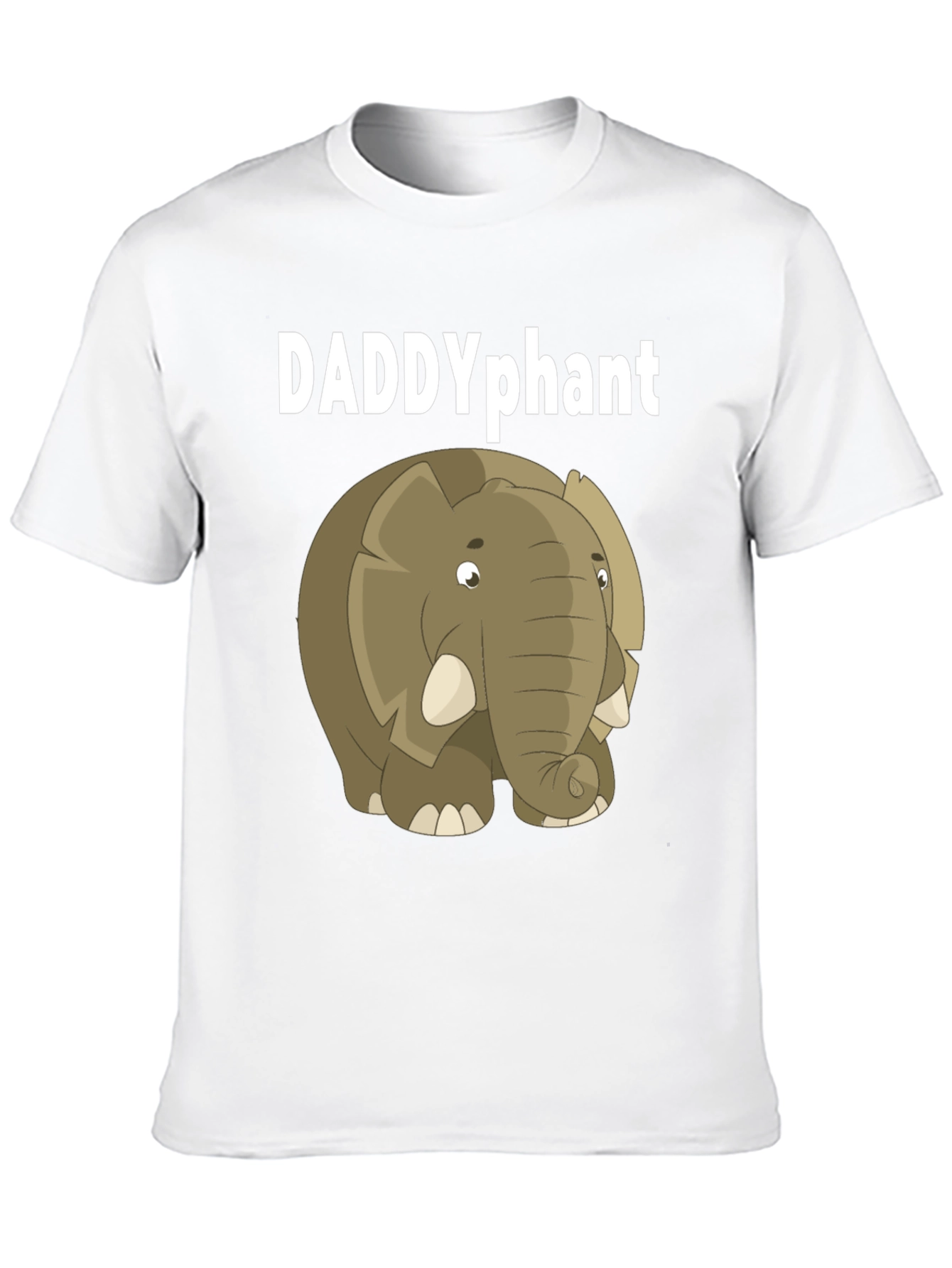 DADDYphant Elephant Cartoon Black T-Shirt