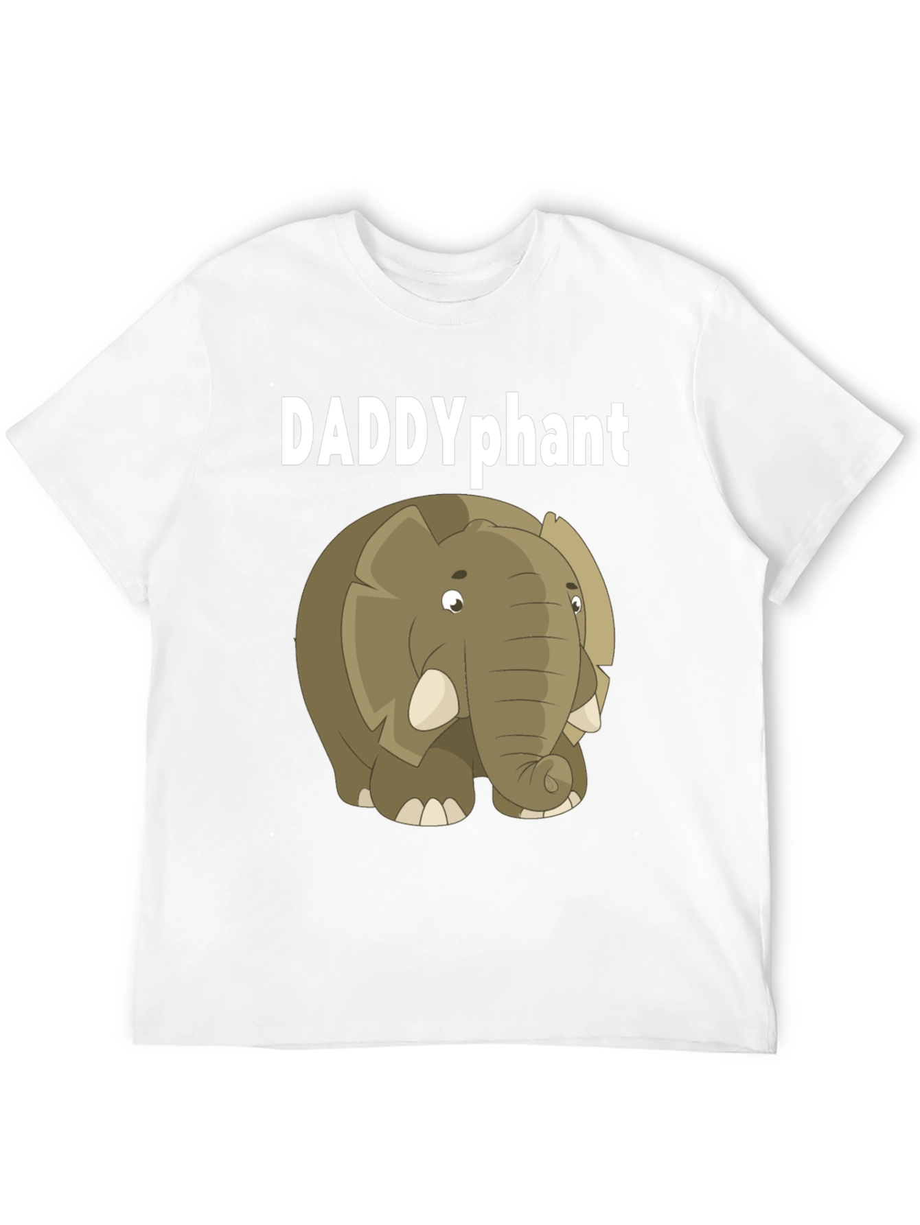 DADDYphant Elephant Cartoon Black T-Shirt