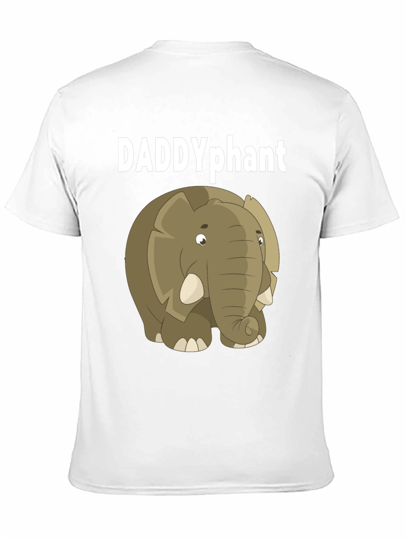 DADDYphant Elephant Cartoon Black T-Shirt