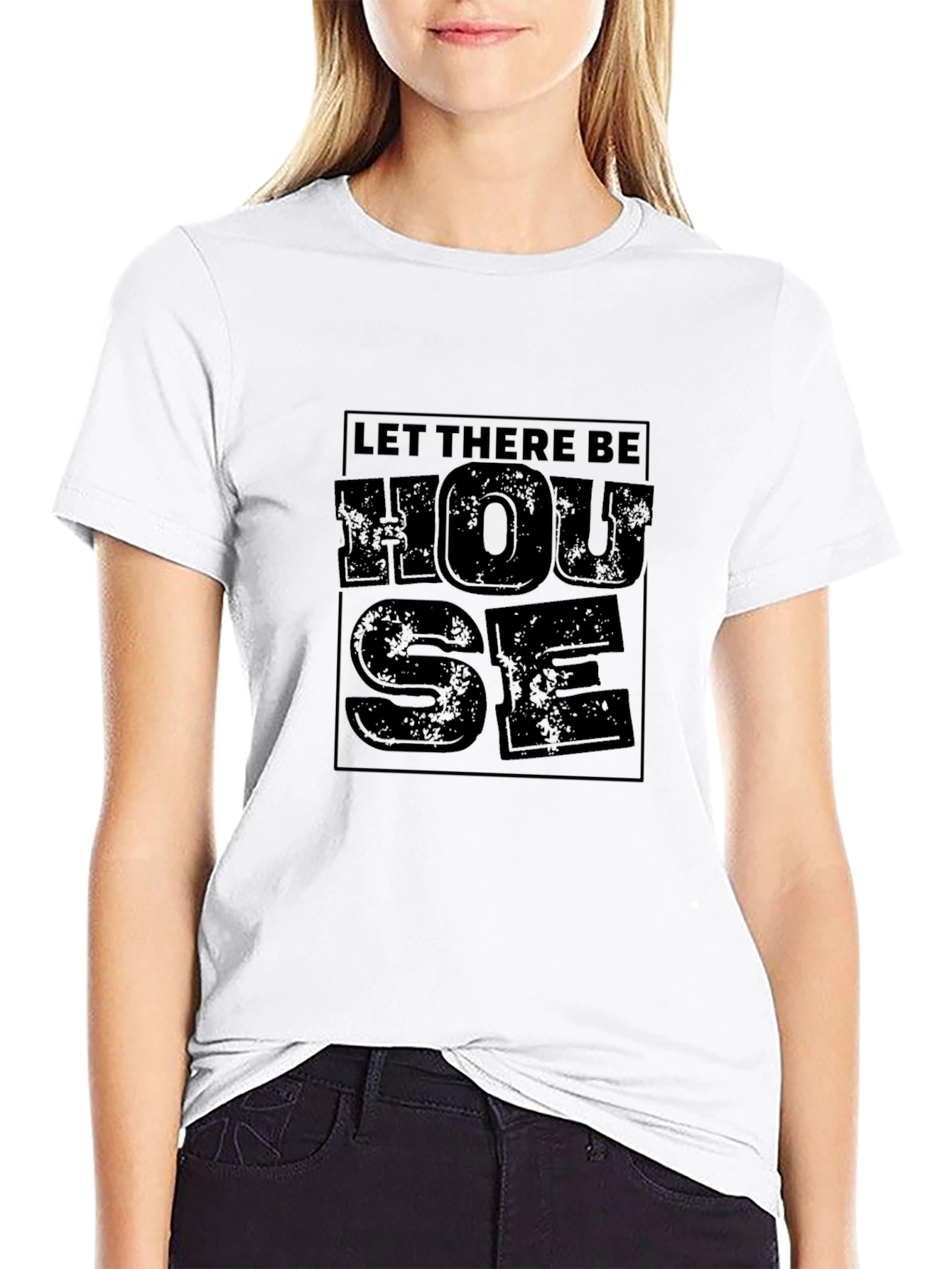 Let There Be House Black Graphic T-Shirt