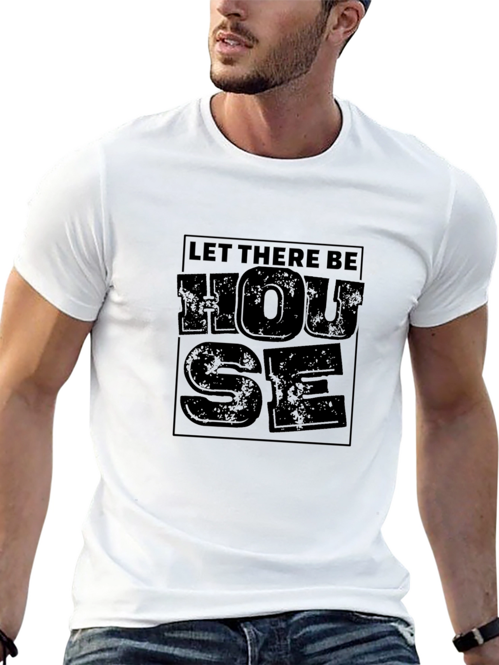 Let There Be House Black Graphic T-Shirt