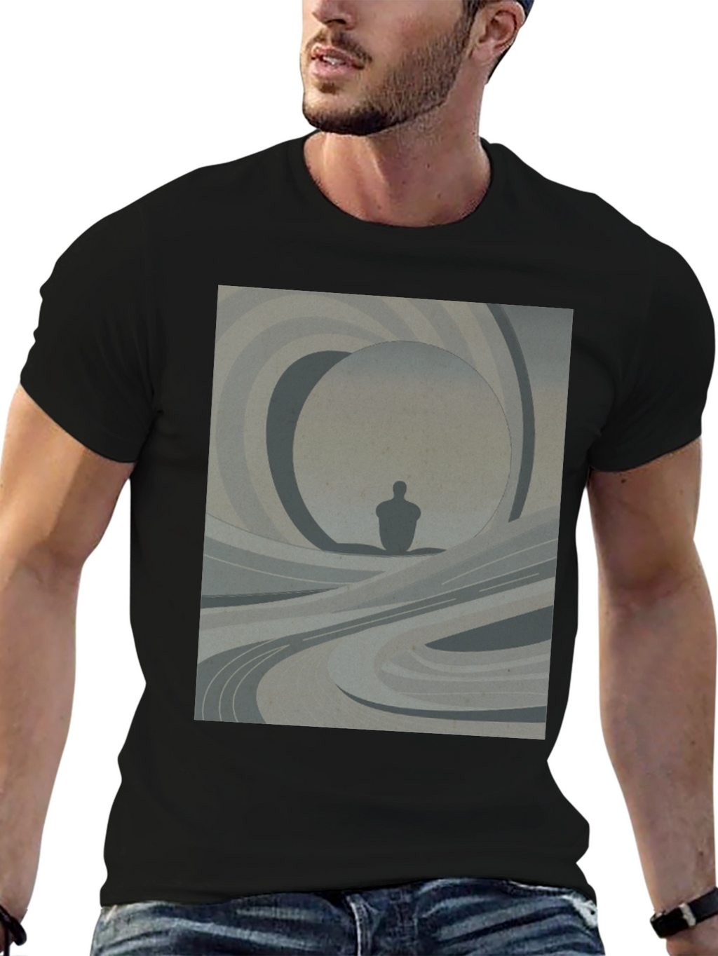 Abstract Silhouette Graphic Tee - Modern Art Shirt