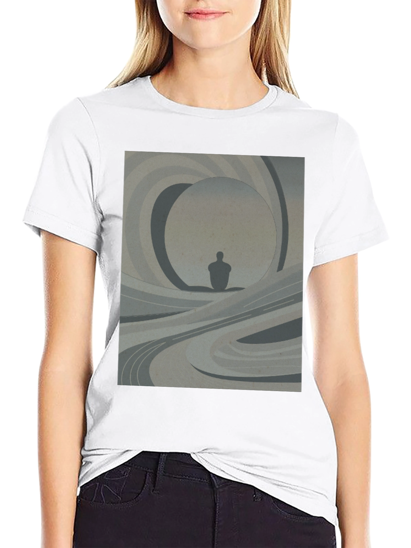 Abstract Silhouette Graphic Tee - Modern Art Shirt