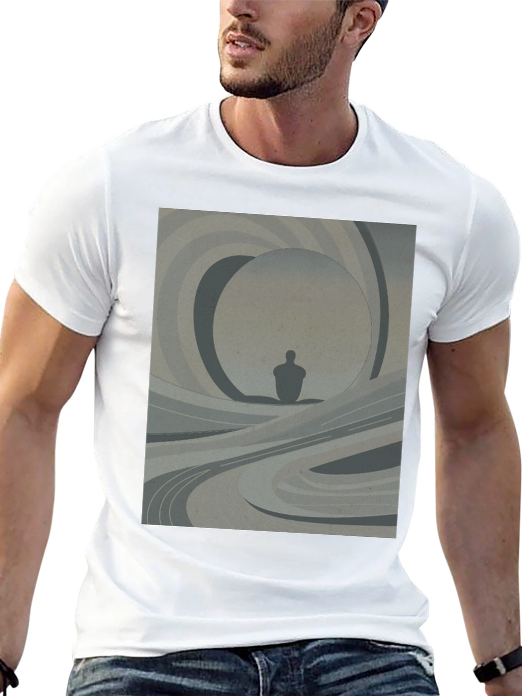 Abstract Silhouette Graphic Tee - Modern Art Shirt