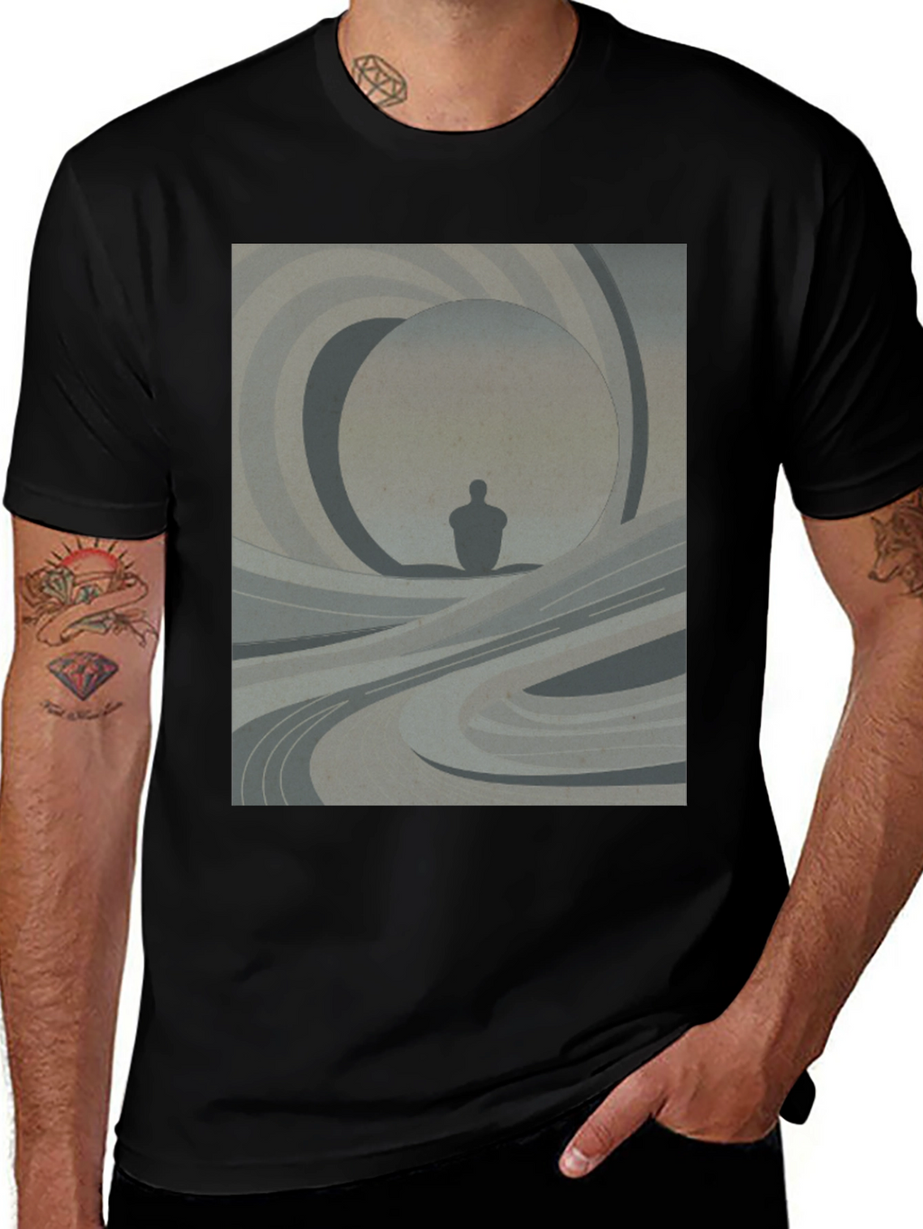 Abstract Silhouette Graphic Tee - Modern Art Shirt
