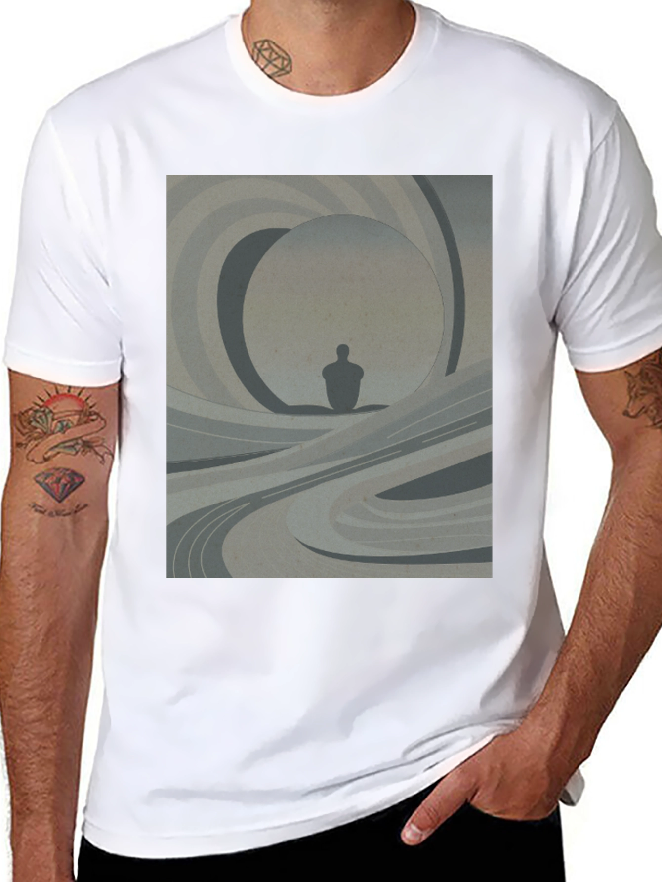 Abstract Silhouette Graphic Tee - Modern Art Shirt