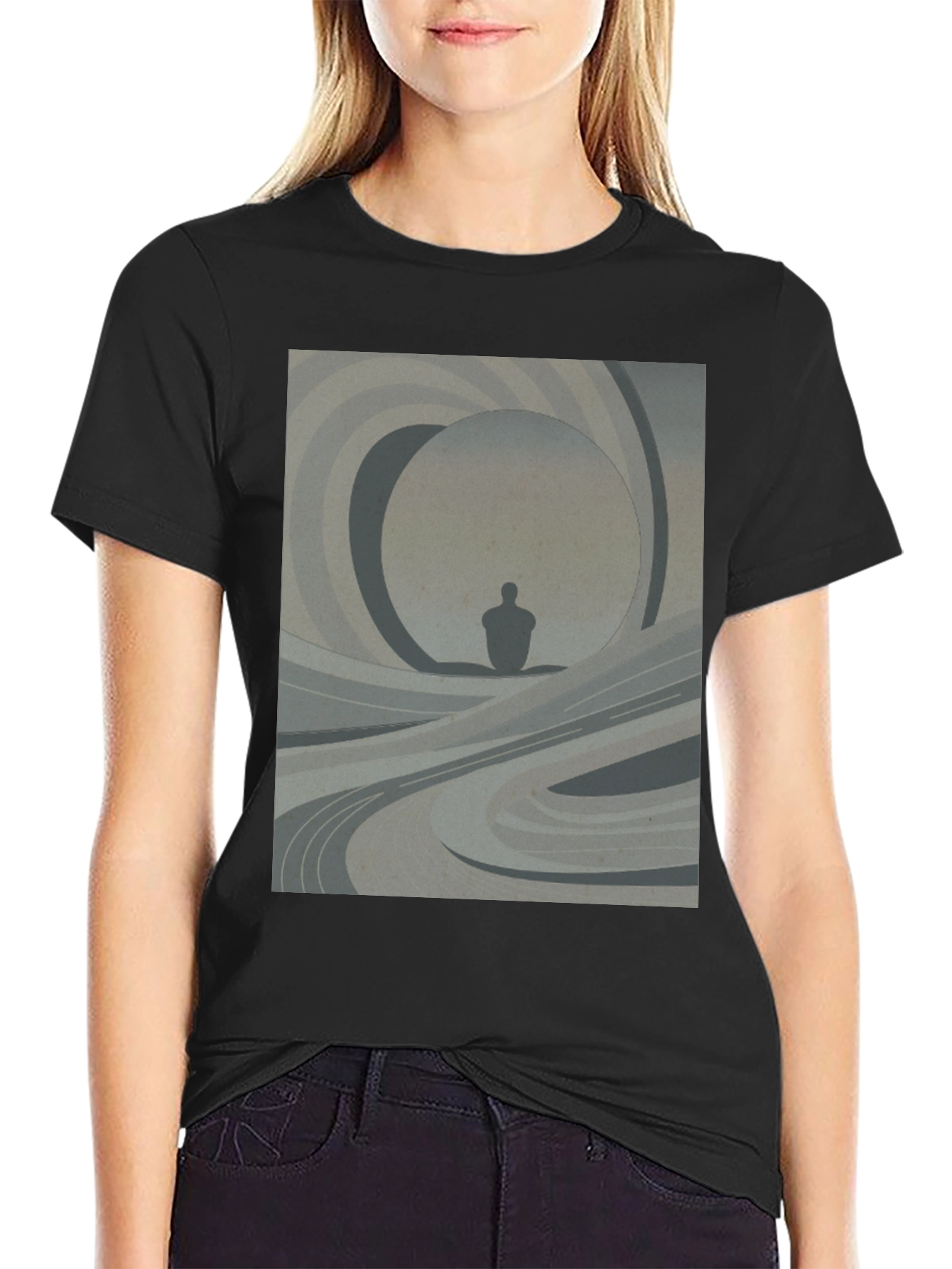 Abstract Silhouette Graphic Tee - Modern Art Shirt