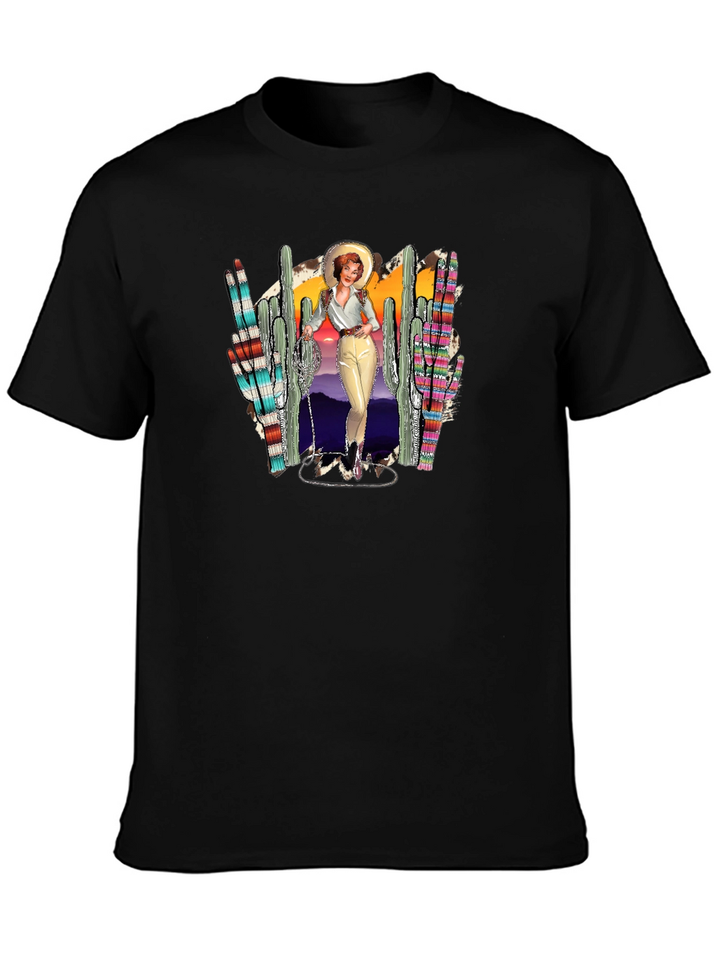 Retro Western Desert Graphic T-Shirt