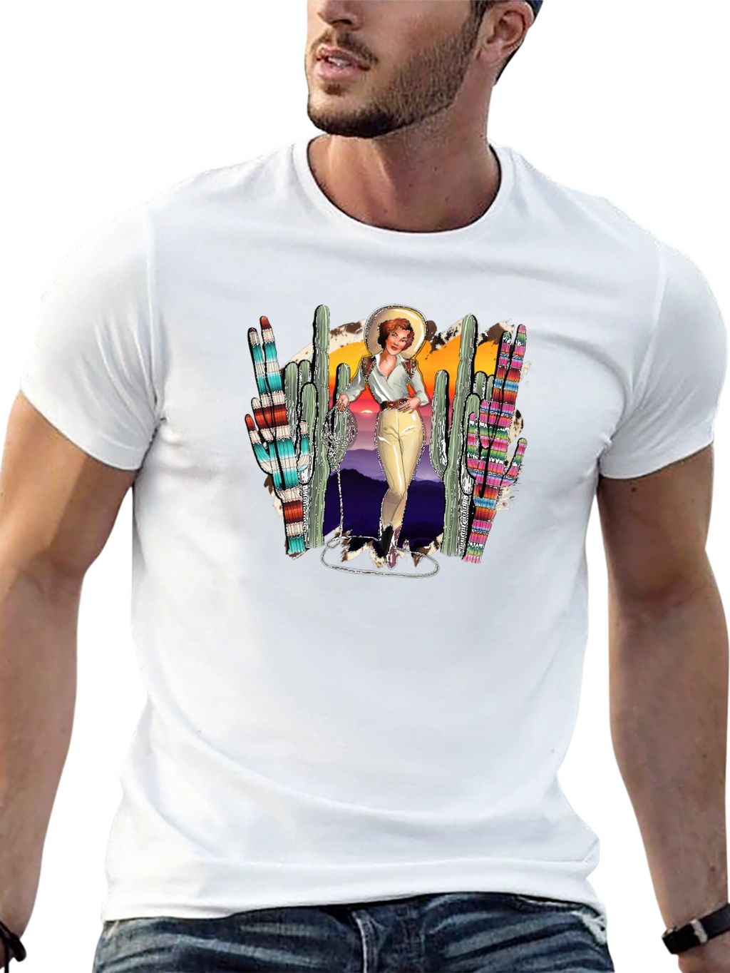 Retro Western Desert Graphic T-Shirt