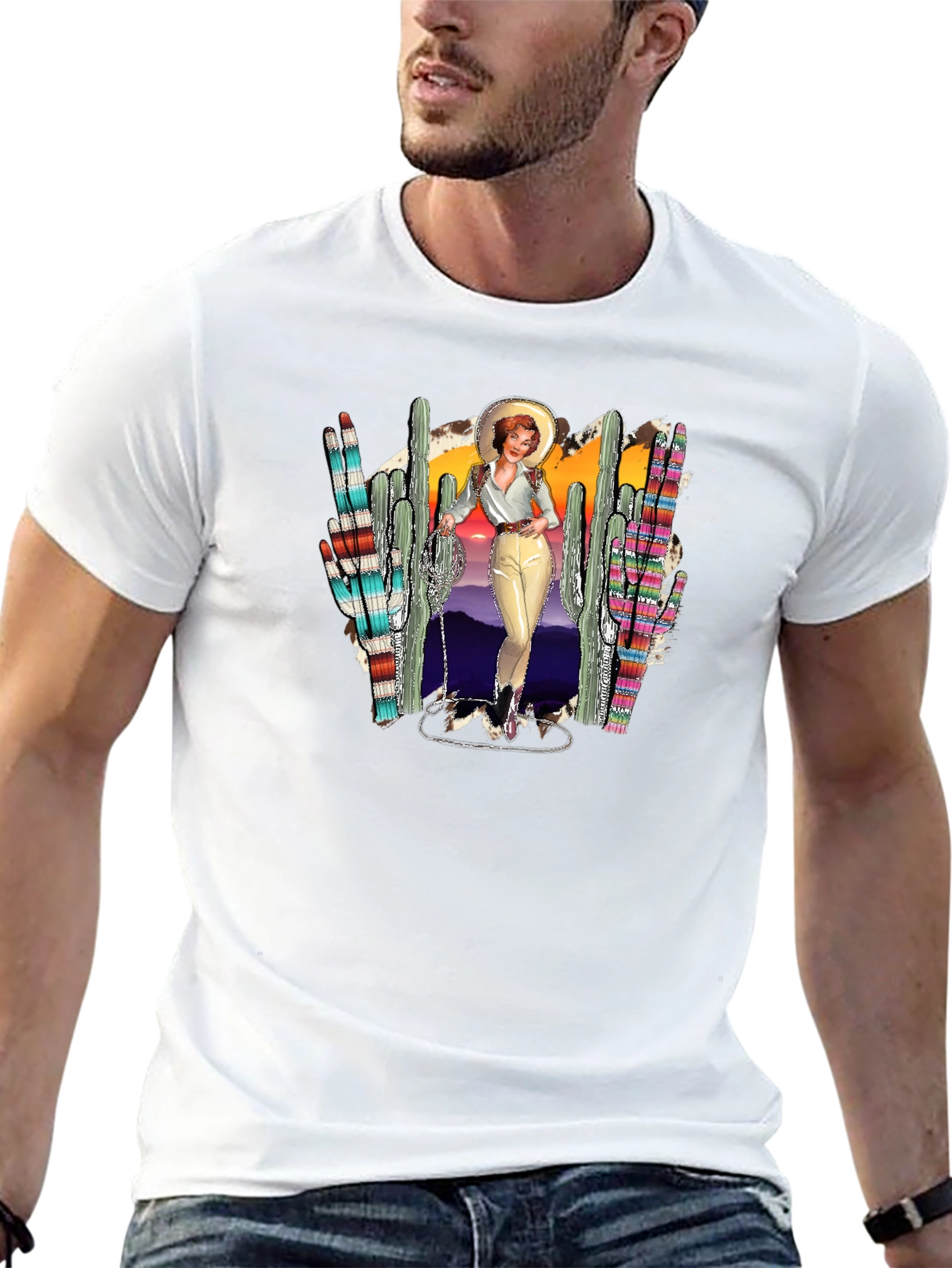 Retro Western Desert Graphic T-Shirt