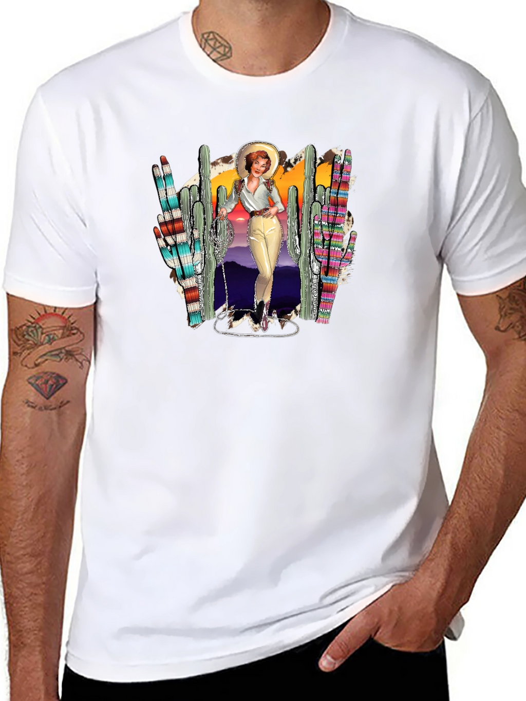 Retro Western Desert Graphic T-Shirt