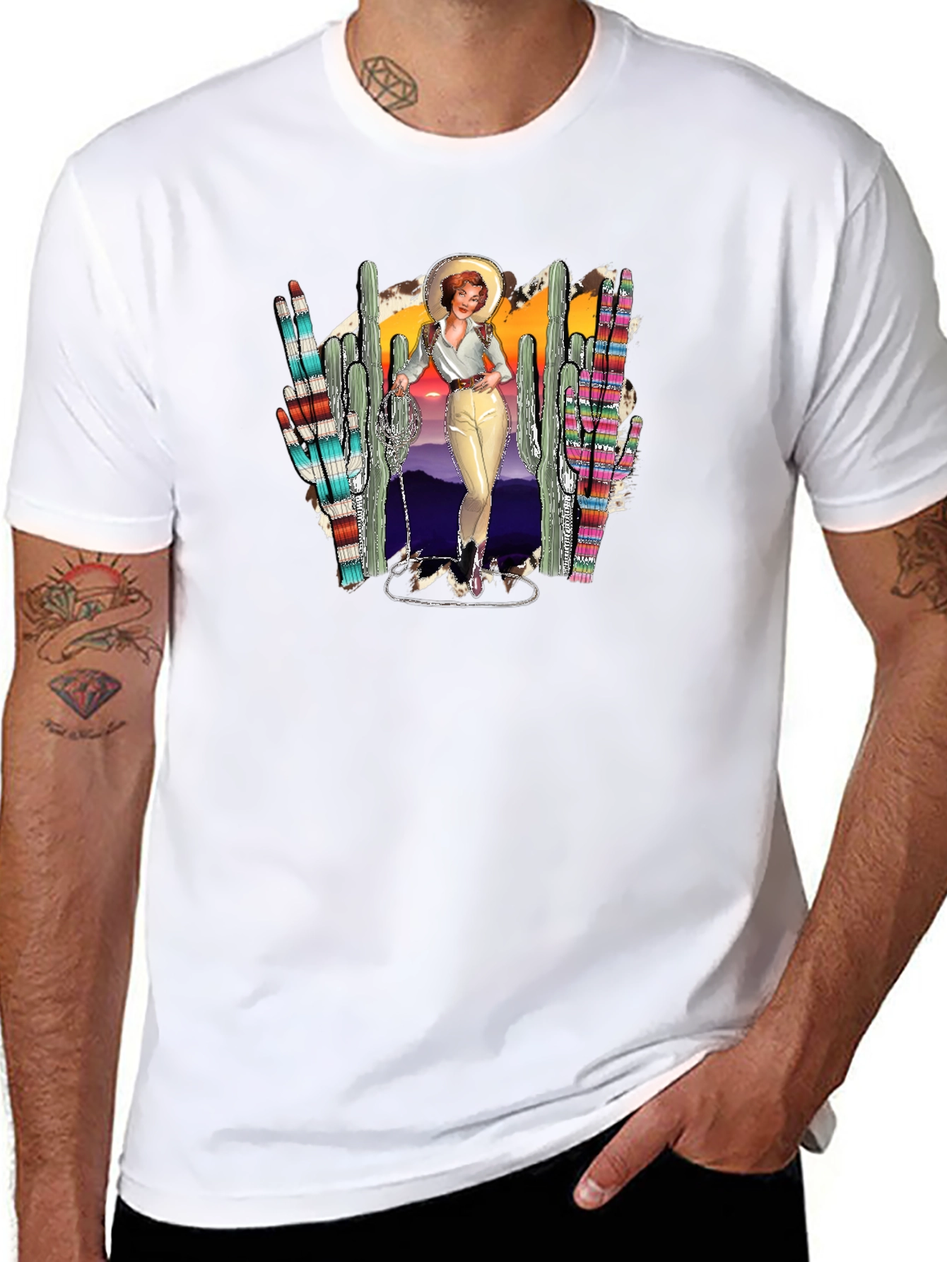 Retro Western Desert Graphic T-Shirt