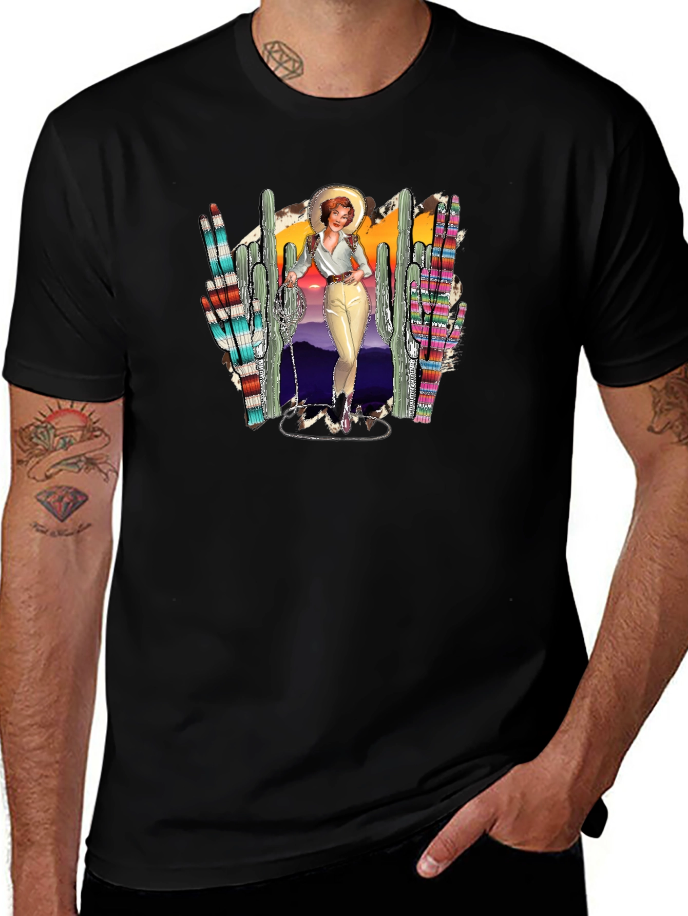 Retro Western Desert Graphic T-Shirt
