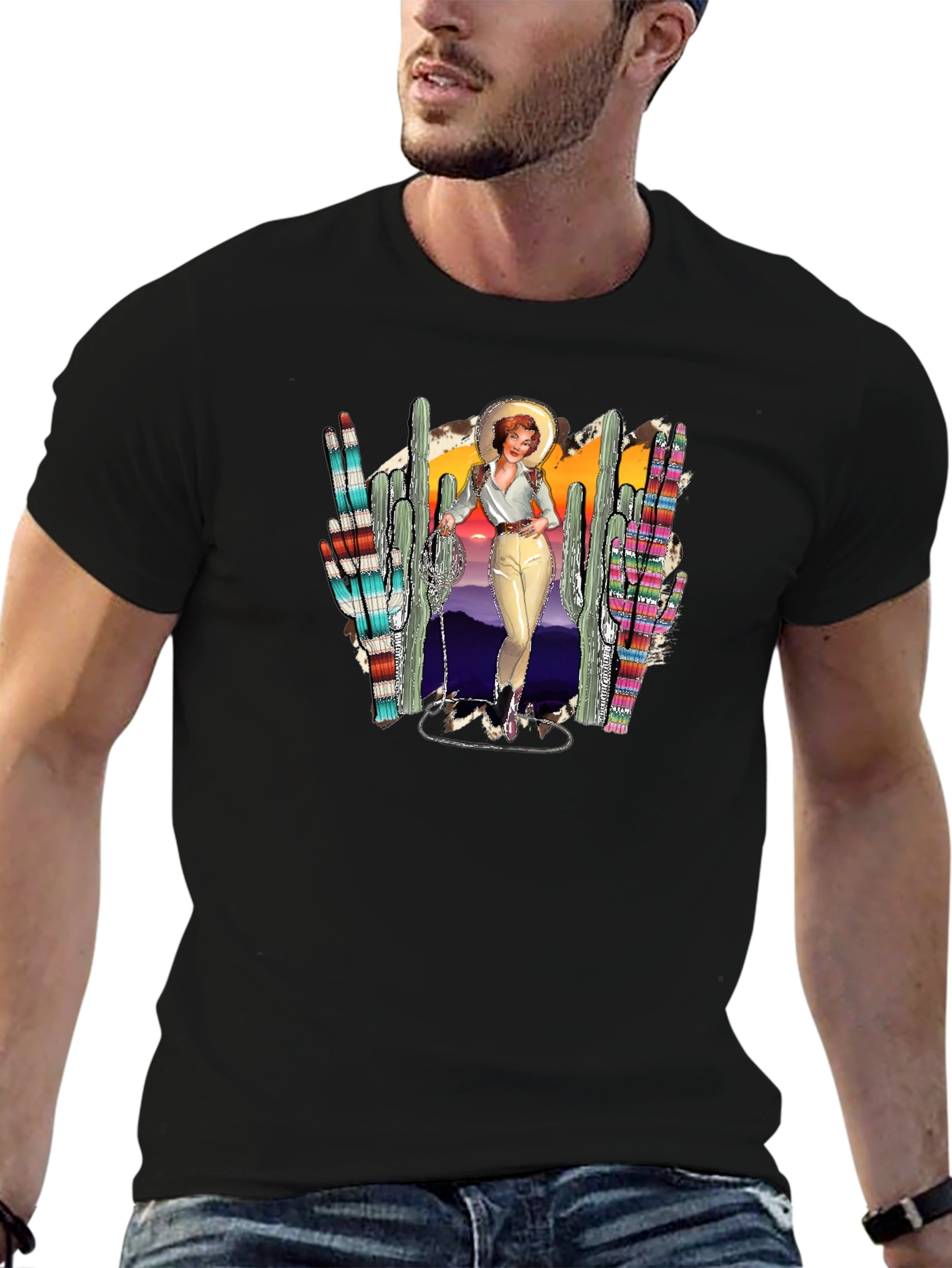 Retro Western Desert Graphic T-Shirt